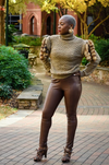 Brown Vegan Skinny Leg pants