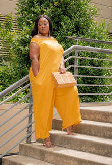  Bella Plus Size Jumpsuit- Mustard