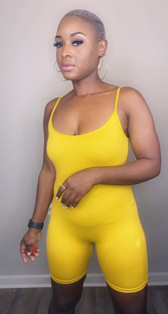 Chill Vibes-Basic Romper Mustard