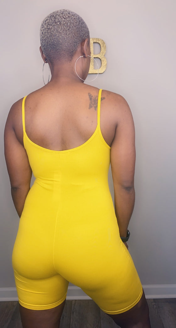 Chill Vibes-Basic Romper Mustard