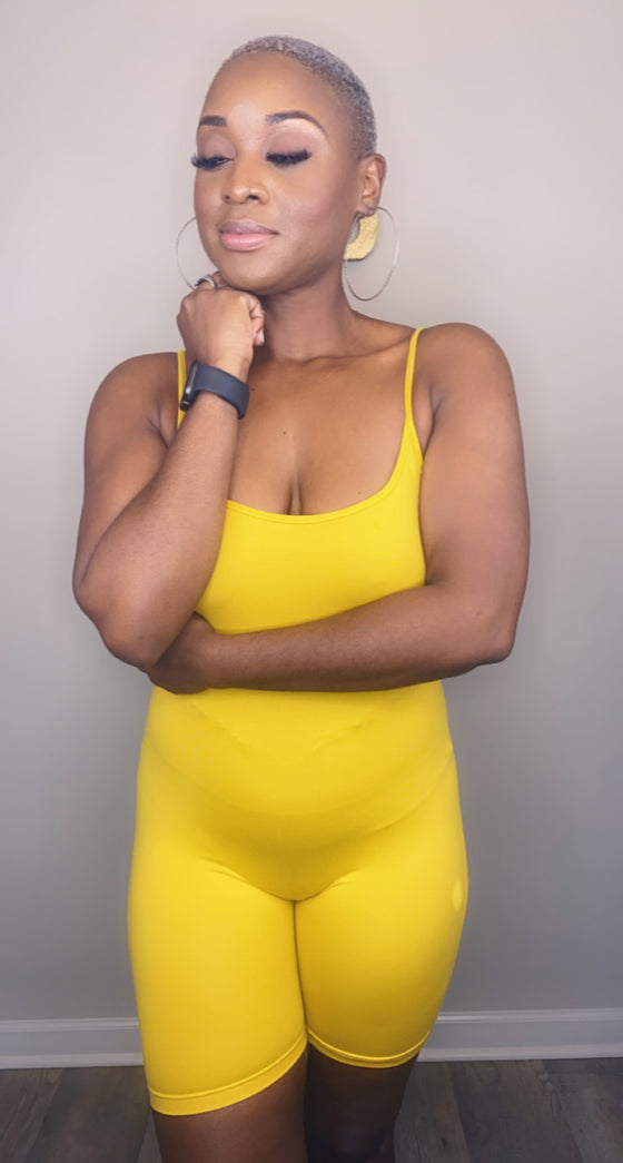 Chill Vibes-Basic Romper Mustard