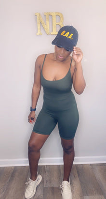  Chill Vibes- Basic Romper Olive