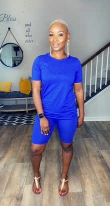  Basic 2pc Short Set-Blue