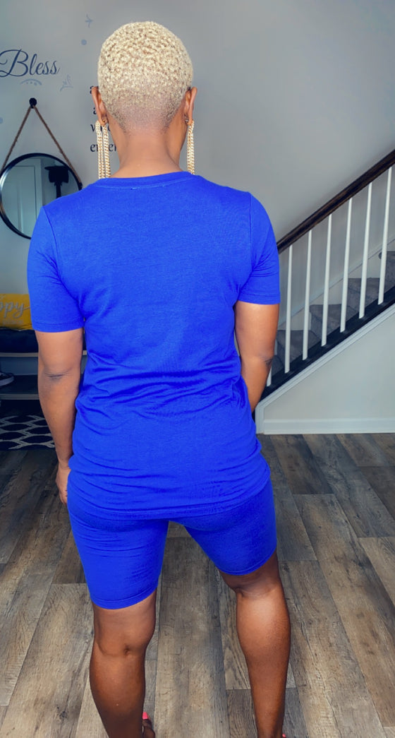 Basic 2pc Short Set-Blue