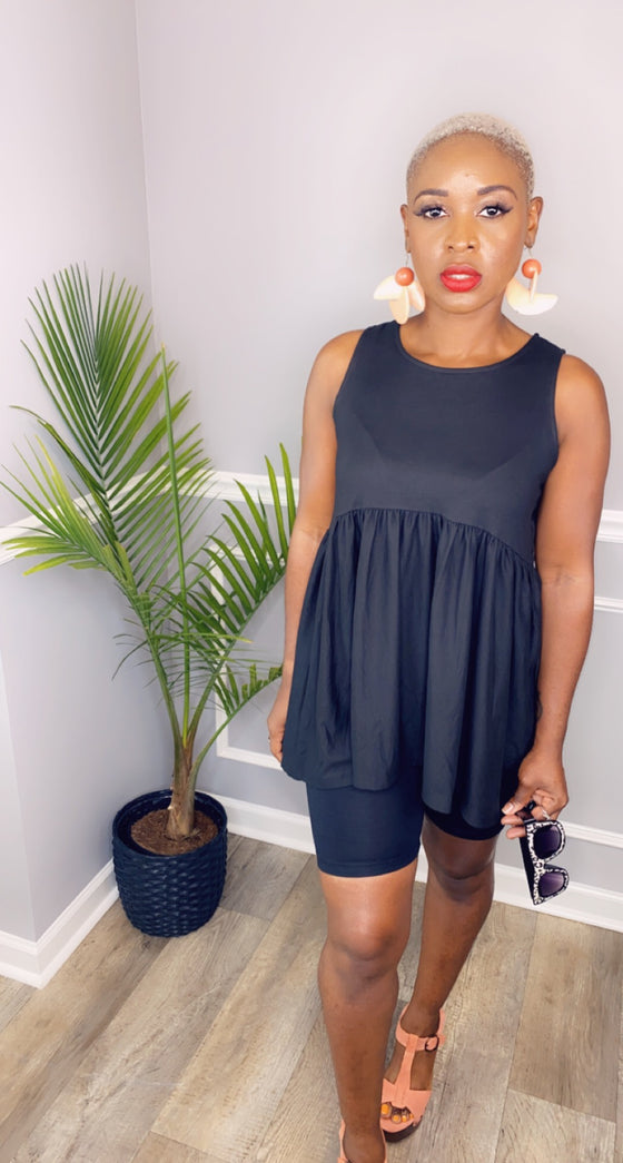 Ohh Baby Doll Short Set-Black