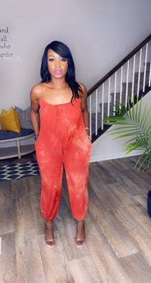  Acid Wash Jumpsuit-Rust