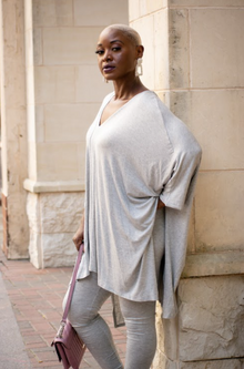  Queeny Legging Set-Heather Grey