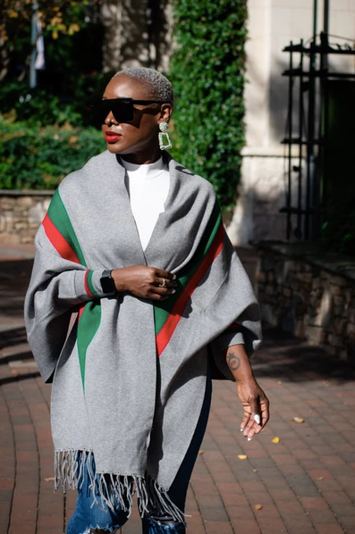 Layered to the "T" Shawl- Grey