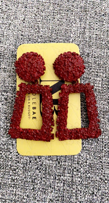 Rectangle Textured Earrings